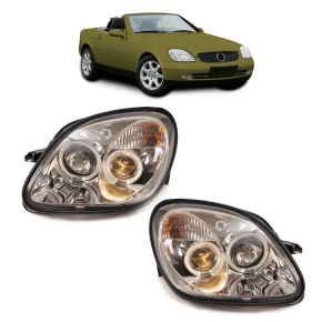 Design Halogen Scheinwerfer Chrom SET Ring für...