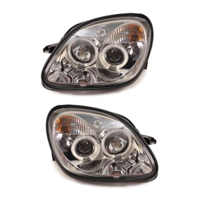 Design Halogen Scheinwerfer Chrom SET Ring für Mercedes SLK R170 ab 1996-2004