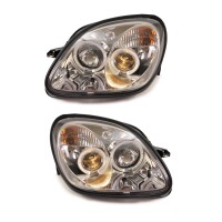 Design Halogen Scheinwerfer Chrom SET Ring für Mercedes