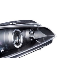 Design Scheinwerfer SET Schwarz Angel Eyes passt für Pe