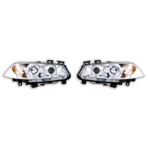 Halogen Design Scheinwerfer SET Chrom für Renault...