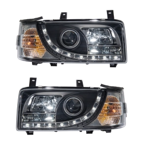 Design Halgen Scheinwerfer SET Schwarz für VW...