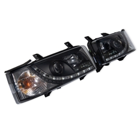 Design Halgen Scheinwerfer SET Schwarz für VW Transporter T4 ab 1990-1996 mit H4