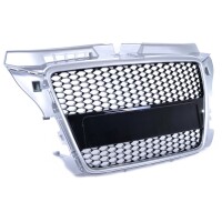 Kühlergrill Waben Grill Schwarz Silber passt für A