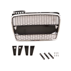 Kühlergrill Wabengrill Chrom Schwarz passt für Audi A4 B7 Limo / Avant ab 04-08