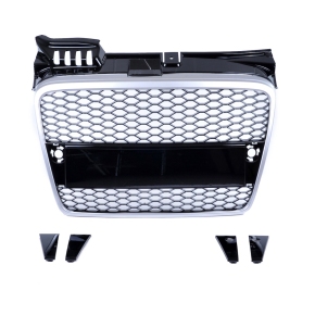 Kühlergrill Wabengrill Chrom Schwarz glanz für Audi A4 B7 Limo / Avant ab 04-08