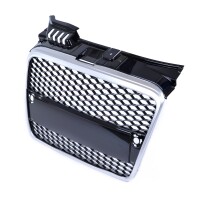 Kühlergrill Wabengrill Chrom Schwarz glanz für Aud
