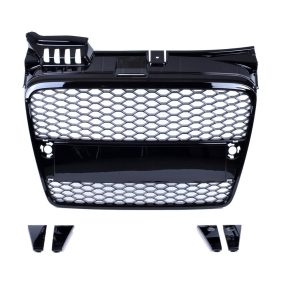  Kühler- Wabengrill komplett Schwarz glanz für Audi A4 B7 Limo / Avant ab 04-08