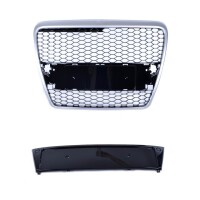  Kühler- Wabengrill Silber Schwarz glanz für Audi