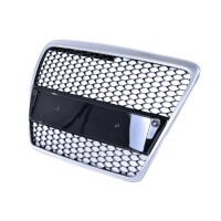   Kühler- Wabengrill Silber Schwarz glanz für Audi