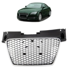 Kühlergrill Waben Grill Schwarz glanz Silber passt...