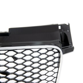 Kühlergrill Waben Grill Schwarz glanz Silber passt für Audi TT (8J) ab 2006-2014
