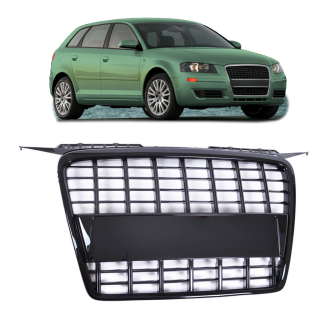  Kühlergrill Sportgrill Schwarz glanz für Audi A3 (8P) Vorfacelift ab 2003-2008