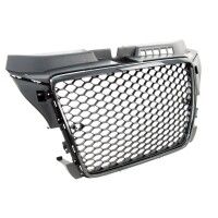  Kühlergrill Waben Grill Schwarz glanz + passt für