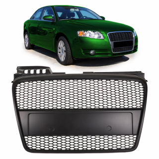 Kühlergrill Wabengrill Schwarz glanz für Audi A4 B7 (8E) ohne PDC ab 2004-2008