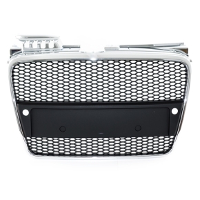 Kühlergrill Wabengrill Chrom Schwarz glanz für Audi A4 B7 (8E) mit PDC ab 04-08