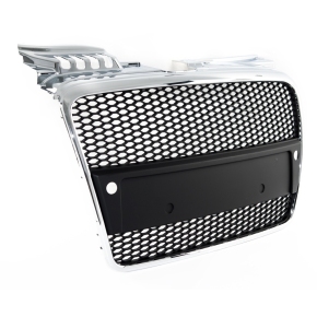 Kühlergrill Wabengrill Chrom Schwarz glanz für Audi A4 B7 (8E) mit PDC ab 04-08