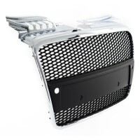 Kühlergrill Wabengrill Chrom Schwarz glanz für Aud