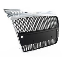 Kühlergrill Wabengrill Chrom Schwarz glanz für Aud