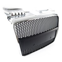 Kühlergrill Wabengrill Chrom Schwarz glanz für Aud