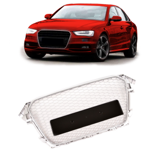 Kühlergrill Wabengrill komplett Silber matt für Audi A4 B8 8K Facelift ab 11-15