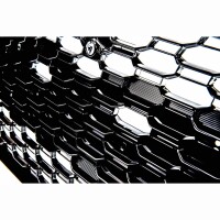 Kühlergrill Wabengrill Chrom Schwarz glanz für Aud