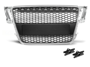 Kühlergrill Wabengrill Silber Schwarz glanz für Audi A5 (8T) mit PDC ab 07-11