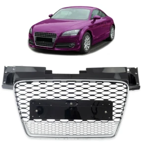 Kühlergrill Waben Grill Schwarz Chrom für Audi...