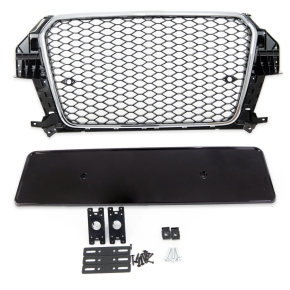 Kühlergrill Waben Grill Schwarz Chrom für Audi Q3 (8U) Vorfacelift ab 2011-2014 