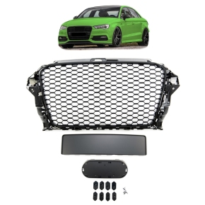 Kühlergrill Wabengrill Schwarz glanz für Audi A3 (8V) Vorfacelift ab 2012-2016