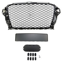 Kühlergrill Wabengrill Schwarz glanz für Audi A3 (