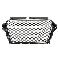 Kühlergrill Wabengrill Chrom Schwarz glanz für Aud