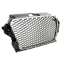 Kühlergrill Wabengrill Chrom Schwarz glanz für Aud