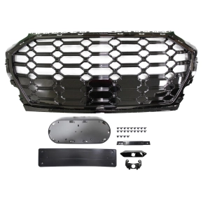 Kühlergrill Wabengrill Schwarz glanz für Audi...