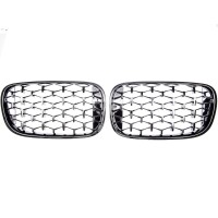 Sport Diamant Kühlergrill Schwarz glanz für BMW 7e