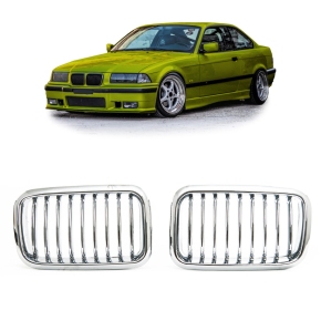 Kühlergrill Grill SET Chrom Einzelsteg für BMW 3er E36 Vorfacelift ab 1991-1996