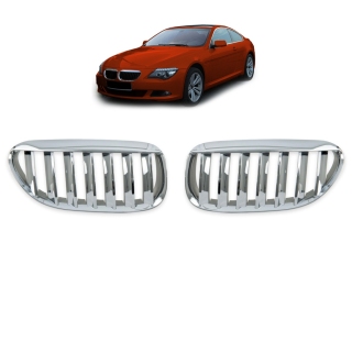  Sport Einzelsteg Kühlergrill Chrom für BMW 6er (E63 E64) ab 2003-2010