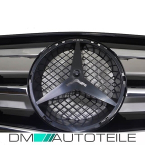 Kühlergrill für Mercedes W204 ohne Emblem in Chrom Schwarz 07-11