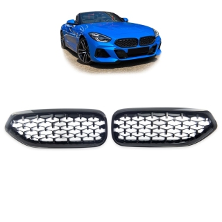 Kühlergrill Diamantgrill SET Schwarz glanz für BMW Z4 (E89) Roadster ab 2018