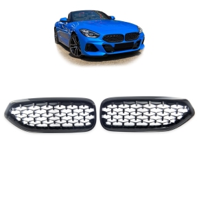Kühlergrill Diamantgrill SET Schwarz glanz für BMW Z4 (E89) Roadster ab 2018