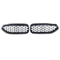 Kühlergrill Diamantgrill SET Schwarz glanz für BMW