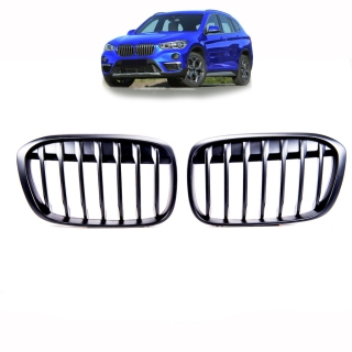 Sport Einzelsteg Kühlergrill Schwarz matt für BMW X1 (F48) Vorfacelift ab 15-19