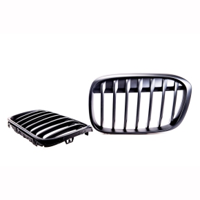 Sport Einzelsteg Kühlergrill Schwarz matt für BMW X1 (F48) Vorfacelift ab 15-19