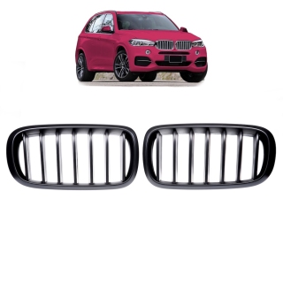 Sport Einzelsteg Kühlergrill Schwarz matt für BMW X5 (F15) X6 (F16) ab 2013-2019