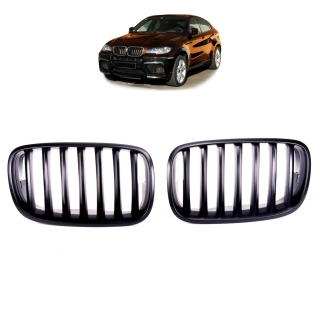 Sport Einzelsteg breit Kühlergrill Schwarz matt für BMW X5 F15 X6 F16 ab 13-19