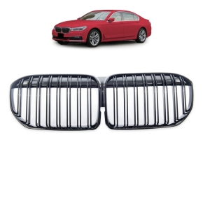  Doppelsteg Kühlergrill SET Schwarz glanz für BMW 7er G11 G12 Facelift ab 19-22