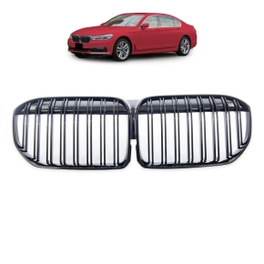  Doppelsteg Kühlergrill SET Schwarz glanz für...