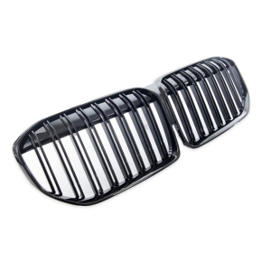  Doppelsteg Kühlergrill SET Schwarz glanz für BMW 7er G11 G12 Facelift ab 19-22