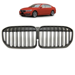  Doppelsteg Kühlergrill SET Schwarz matt für BMW 7er G11 G12 Facelift ab 19-22