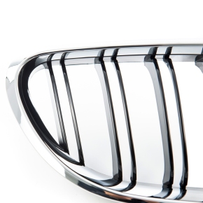 Doppelsteg Kühlergrill SET Chrom Schwarz glanz für BMW 6er F06 F12 ab 2011-2018